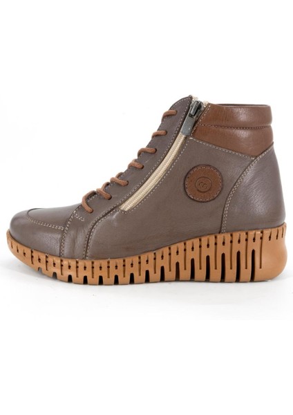 25KB-1190 Fermuarlı Kadın Günlük Hakiki Deri Bot