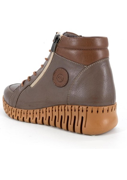 25KB-1190 Fermuarlı Kadın Günlük Hakiki Deri Bot modelleri