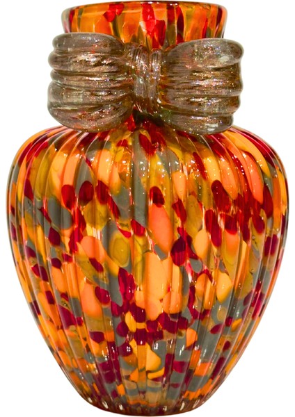 Turuncu Fiyonk Cam Vazo Küçük Boy