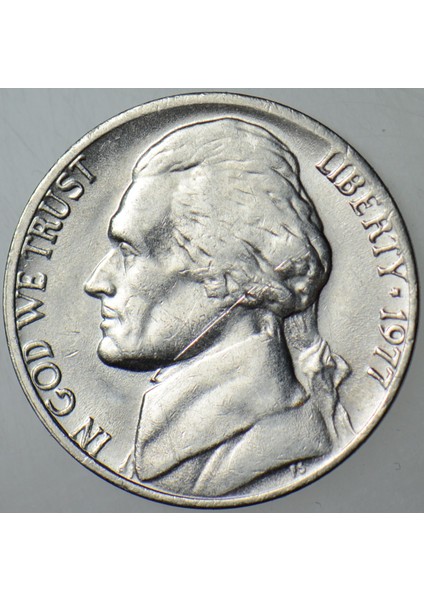 Amerika 5 Cent 1977 Jefferson Nıckel. Çil(-)