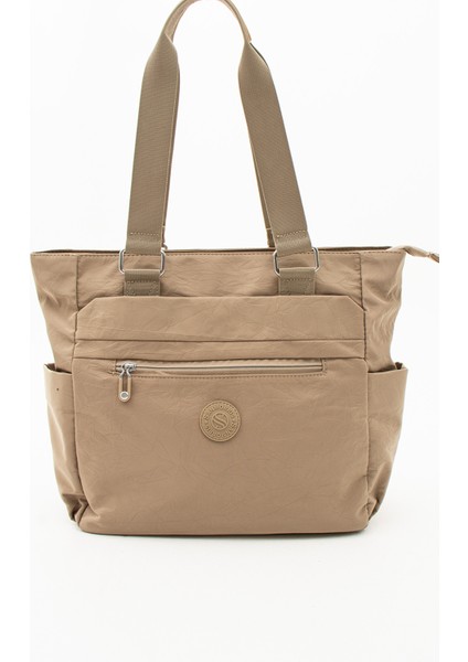 Sanmorris Glc Kadın Çok Gözlü Kullanışlı Suya Dayanıklı Saten Kumaş Siyah Renkli Çapraz Askılı El ve Omuz Çantası