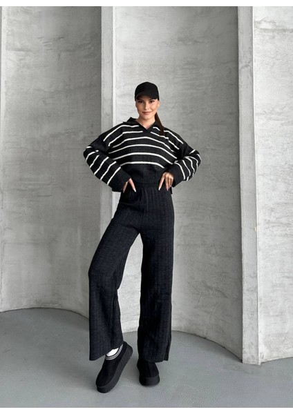 Kadın Polo Yaka Çigili Triko Alt Üst Takım fiyatları