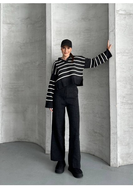 Kadın Polo Yaka Çigili Triko Alt Üst Takım fırsatları