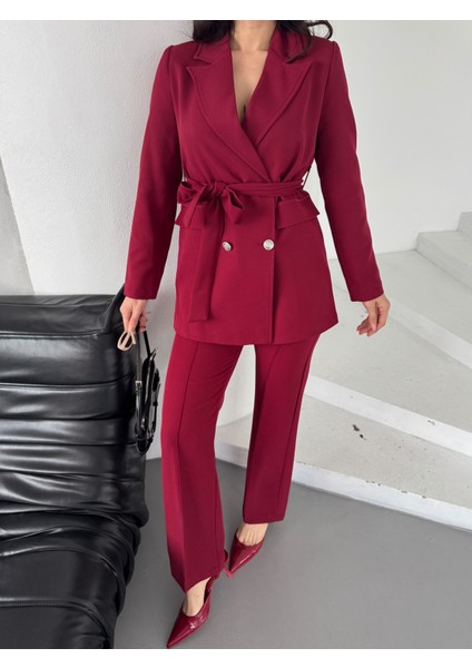 Kadın Bağlamalı Blazer Ceket Pantolon Takım Elbise fırsatları