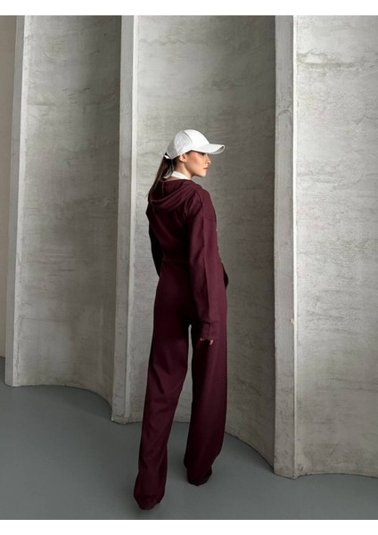 Kadın Kapüşonlu Fermuarlı Rahat Fit Günlük ve Şık Tarz Eşofman Takımı indirimleri