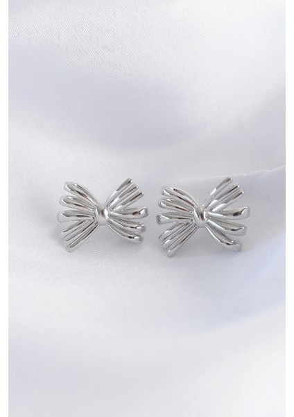 Bfs Pirinç Gümüş Renk Fiyonk Küpe