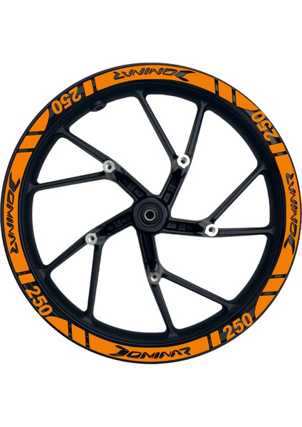 Dominar 250 Jant Şeridi 16 Parça 9 Renk Seçeneği Tam Set Turuncu