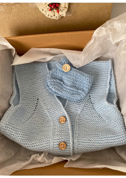El Örgüsü Yumuşak Bebek Yelek ve Patik Seti 3-12 Ay | Yenidoğan Bebek Hediyesi Unisex