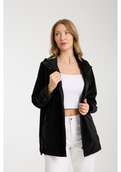 Kadın Rahat Kesim Kapüşonlu Trençkot fiyatları