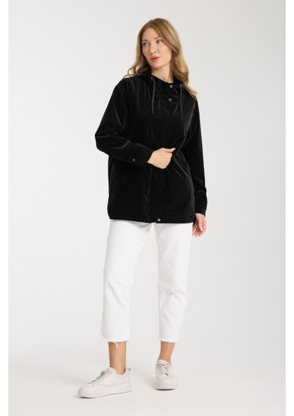 Kadın Rahat Kesim Kapüşonlu Trençkot fırsatları