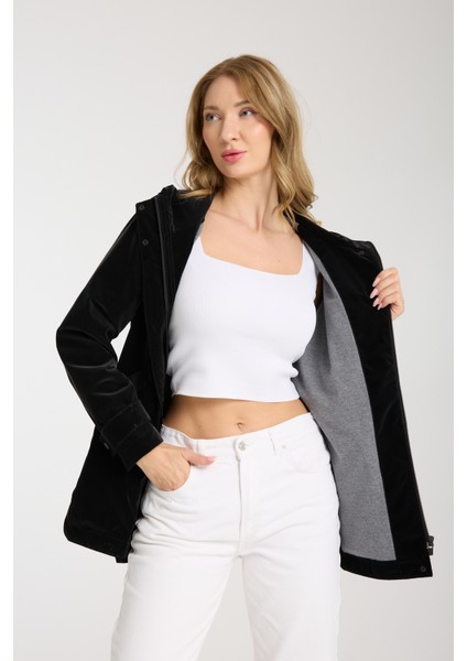 Kadın Rahat Kesim Kapüşonlu Trençkot indirimleri