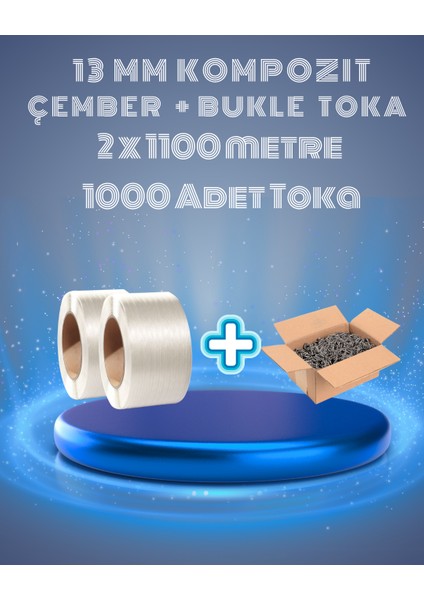 13 mm Beyaz Kompozit Lifli Çember 2'li ve Bukle Toka