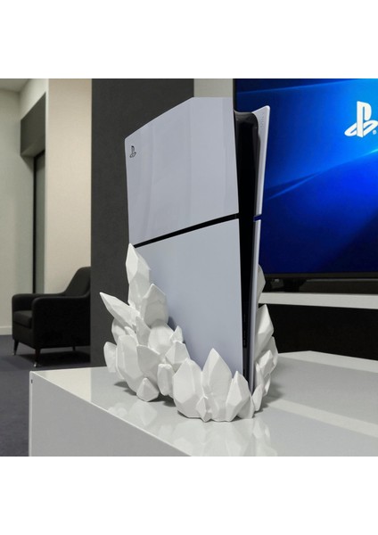 25CM Kristal Tasarımlı 3D Baskı Playstation 5 Dikey Stand | Dekoratif Oyun Ünitesi Aksesuarı fiyatları