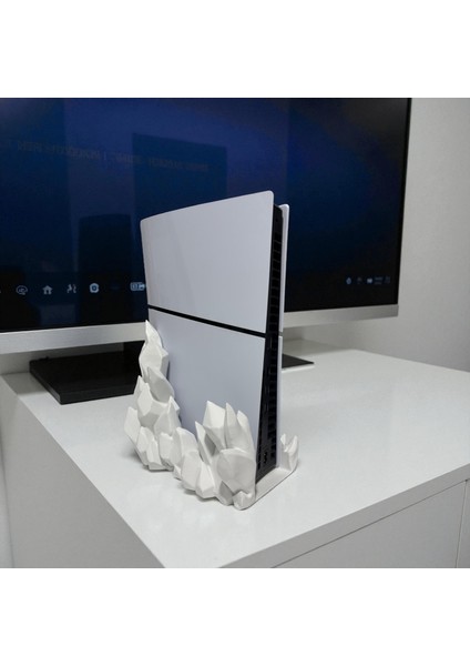 25CM Kristal Tasarımlı 3D Baskı Playstation 5 Dikey Stand | Dekoratif Oyun Ünitesi Aksesuarı modelleri