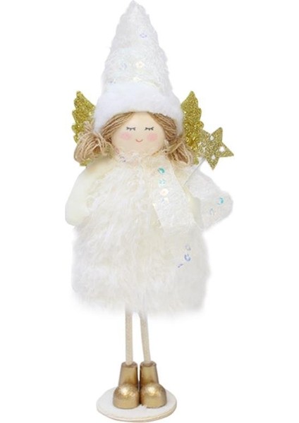 Yılbaşı Dekoru Altın Kanatlı Melek Dekoratif Biblo Süsü Beyaz 20 cm fiyatları