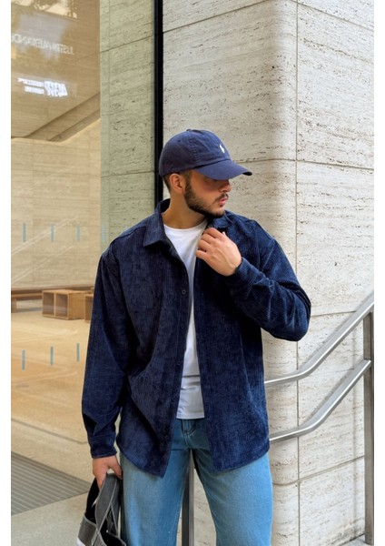 Yotau Erkek Oversize Fit Kadife Uzun Kollu Gömlek Ceket fırsatları