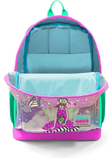 Kids Pembe Su Yeşili Unicornlu Kız Desenli 3’lü Okul Çanta Seti Ilköğretim Çanta Seti fırsatları