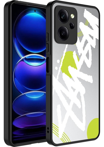 Xiaomi Poco X5 Pro Kılıf Aynalı Desenli Kamera Korumalı Parlak Nxxa Mirror Kapak-Yazı