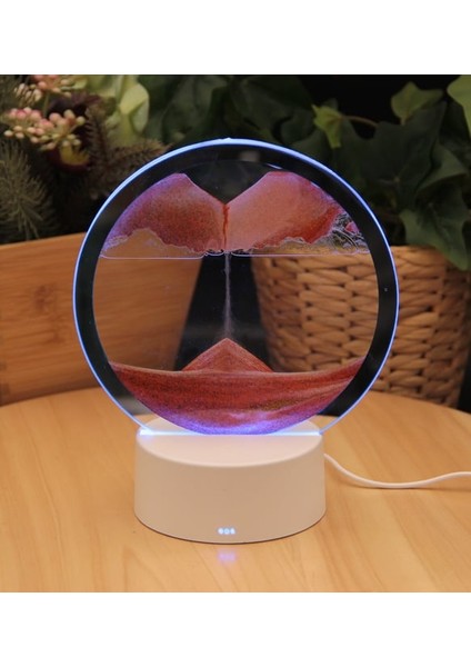 Işıklı Kum Saati - Kum Dağı Akış Tablosu Büyük Boy Renk Değiştiren - Turuncu