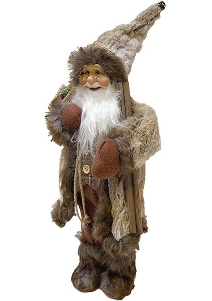 Yılbaşı Dekoru Kahverengi Kürklü Noel Baba Figürlü Süsleme Aksesuarı 45 Cm fiyatları
