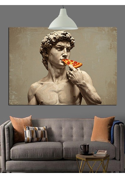 Antik Heykel Çiçek Tutuyor Dekoratif Kanvas - Mdf Ahşap Tablo fiyatları