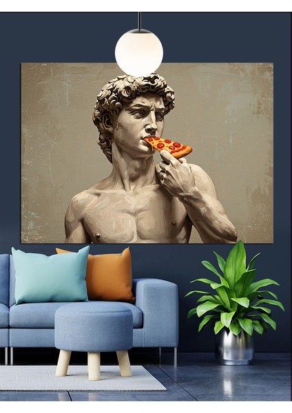 Antik Heykel Çiçek Tutuyor Dekoratif Kanvas - Mdf Ahşap Tablo modelleri
