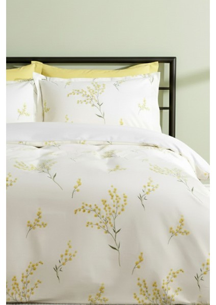 Daisy Sarı Ranforce %100 Pamuk Çift Kişilik Nevresim Takımı Lastikli Çarşaflı fırsatları