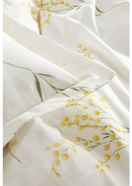 Daisy Sarı Ranforce %100 Pamuk Çift Kişilik Nevresim Takımı Lastikli Çarşaflı indirimleri