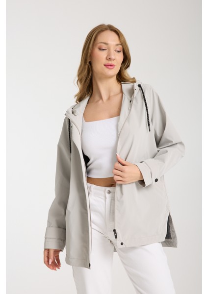 Kadın Rahat Kesim Kapüşonlu Trençkot fiyatları