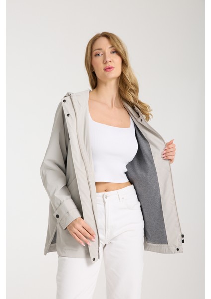 Kadın Rahat Kesim Kapüşonlu Trençkot indirimleri