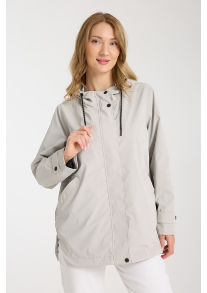 Kadın Rahat Kesim Kapüşonlu Trençkot