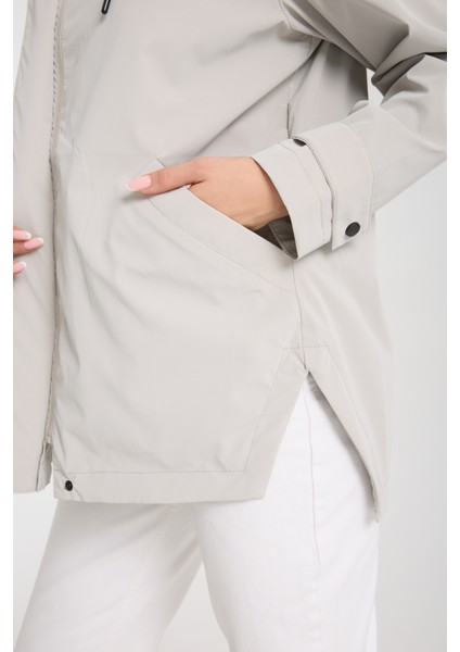 Kadın Rahat Kesim Kapüşonlu Trençkot