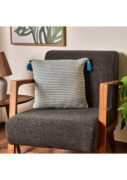 Soft Shiny Kırlent - Bej / Mavi - 45X45 cm indirimleri