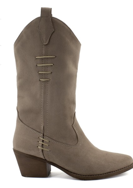 Süet Vizon Renk Sivri Burun Kadın Kovboy Çizme fiyatları