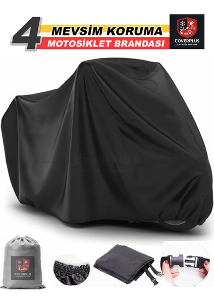 Salcano Runner Branda Motosiket Brandası (Siyah Renk) Motor Örtüsü Çadır Su Geçirmez Motosiklet Kılıfı Motor Brandası