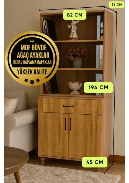 Alin Wood MDF Kapaklı Şifonyer ve Kitaplık Set fiyatları