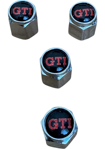 Gtı Logolu Metal Siyah Kırmızı Renk 4 Adet Sibop Kapak