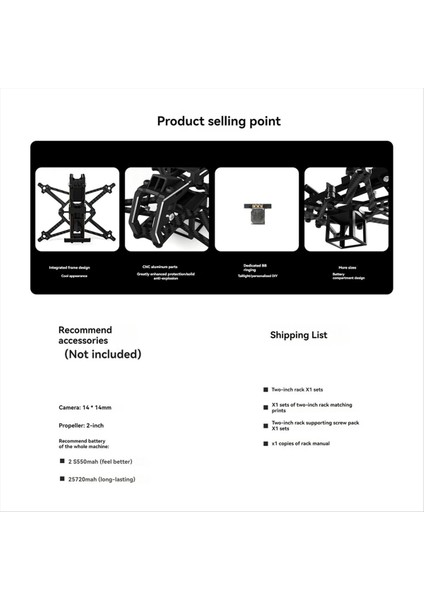 HGLRC Draknight 2inch Ultra-Light FPV Teelick Frame Kitleri FPV Freestyle 2inch Açık Drone için 91mm Dingil Destek (Yurt Dışından)