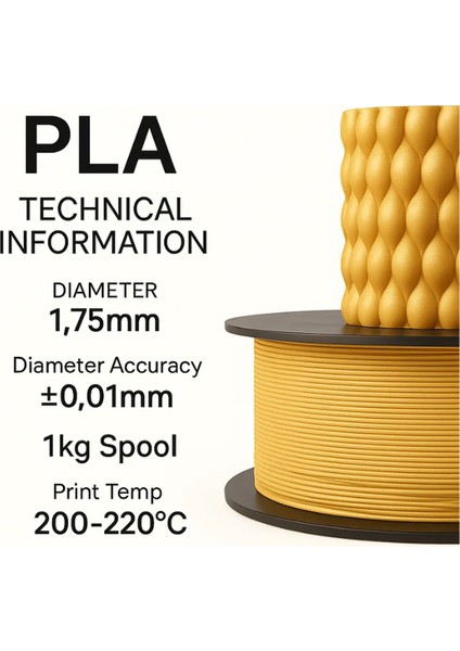 Pla+ Gold 3D Filament 1.75MM 1kg fiyatları