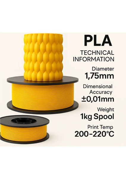 Pla+ Sarı 3D Filament 1.75MM 1kg fiyatları