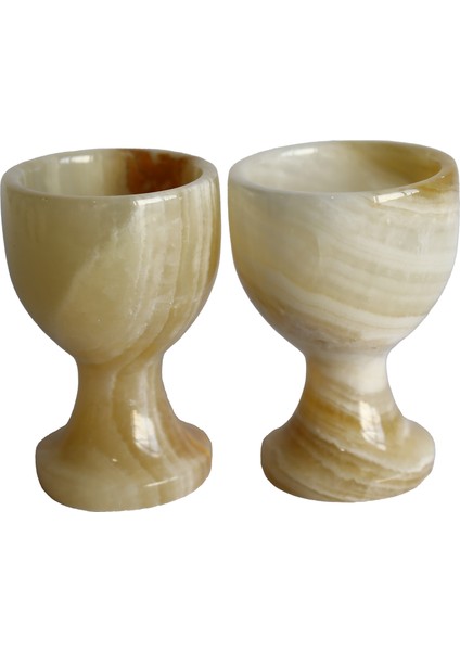Bal Oniks Doğal Taş Yumurta Kadehi Seti – El Yapımı Dekoratif 2’li / 6’lı Takım, Şık Ev Aksesuarı modelleri