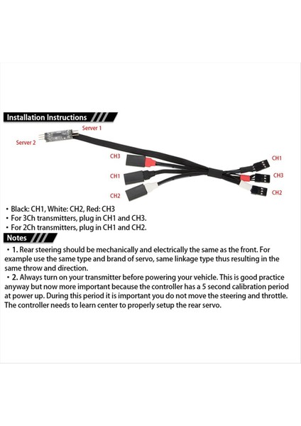 RC Araba 4Ws Dört Tekerlek Direksiyon Kontrol Hattı Paneli İçin servo kontrol kablosu 1/8 1/10 1/18 1/24 RC Paletli (Yurt Dışından)
