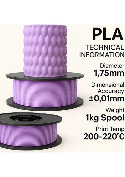 Pla+ Lila 3D Filament 1.75MM 1kg fiyatları