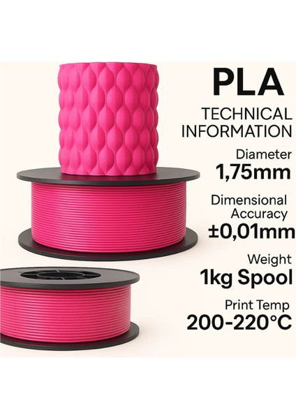 Pla+ Pembe 3D Filament 1.75MM 1kg fiyatları