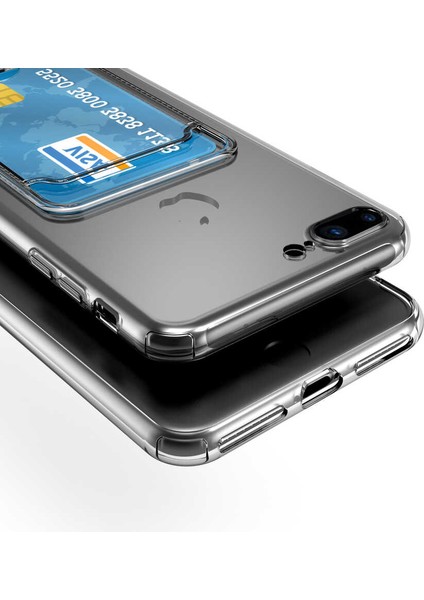 iPhone Se 2020 Uyumlu Kartlıklı Şeffaf Nxxa Setra Clear Silikon Kapak-Renksiz fırsatları