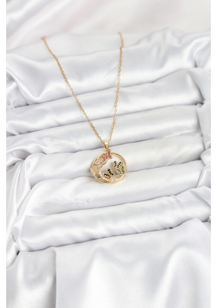 316L Çelik Zincir Gold Renk Zirkon Taşlı Kelebekli Kadın Kolye - TJ-BKO10609 fiyatları