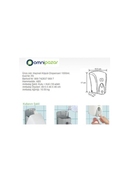 Vialli F6C Hazneli Köpük Sabun Dispenseri Gri - Krom 1000 ml fiyatları
