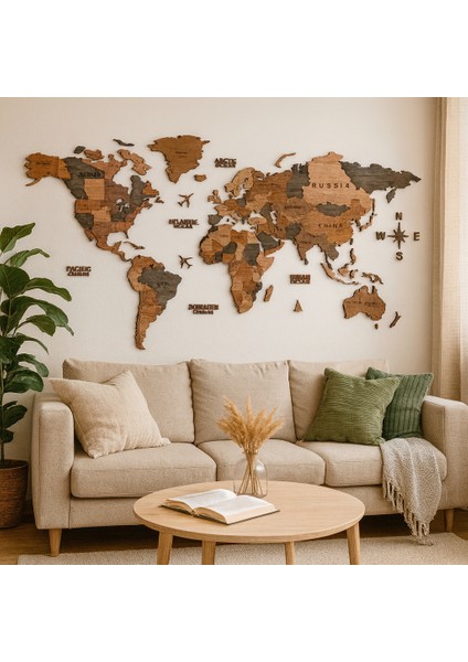 Camel Ahşap Dünya Haritası indirimleri