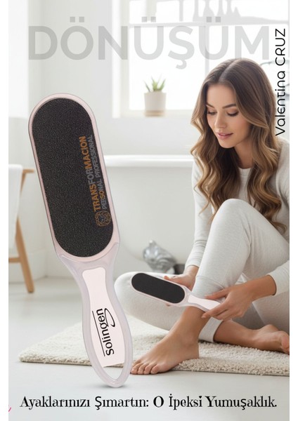 Peeling Çift Taraflı Ayak Törpüsü Nasır Giderici Ölü Deri Pedikür Aleti Solingen Professional 722279