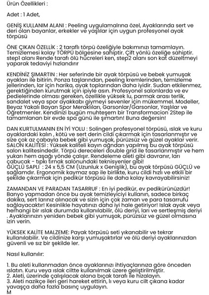 Peeling Çift Taraflı Ayak Törpüsü Nasır Giderici Ölü Deri Pedikür Aleti Solingen Professional 722279 modelleri